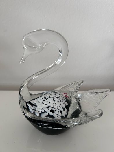 1970s Finnish art glass swan by Studiolasi