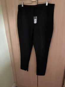 Black or khaki faux suede trousers