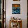 ORIGINAL OIL PAINTING Seascape on canvas, Ocean Sea Sunset Artwork, Seascape Wall Art Image 9