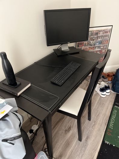 desk, chair screen and keyboard included