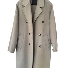 Women's Wool Blend Coat Oversized Mango M Green