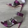 Karen Millen Stunning Purple Satin Strappy Sandals Heels Image 2