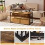 Lift Top Coffee Table - Modern Square Tables, Stable Metal Frame & Hidden Storage, Centre Table for Living Room, Small Space, Home Office Image 5