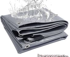 Waterproof Tarpaulin 440G M Pvc Heavy Duty Tarpaulin UV Anti Tarp Multi Purpose Cover Reinforced Eyelets For Outdoor,Grey