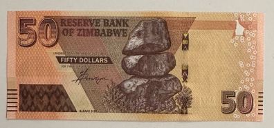 Zimbabwe 50 Dollars 2020 Banknote