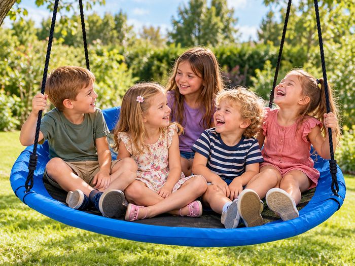 5ft Large Round Saucer Tree Swing 317kg  Blue Outdoor Garden Swing