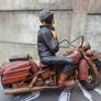 Large Vintage Handcrafted Harley-Davidson Motorcycle Image 4