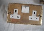 Brass Rope Edged Double Switch Socket Switches x 4