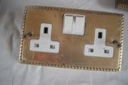 Brass Rope Edged Double Switch Socket Switches x 4