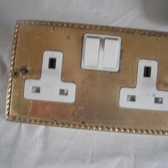 Brass Rope Edged Double Switch Socket Switches x 4