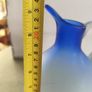 Vintage from the 1980s blue Frosted Art Glass Carafe / vase Image 3