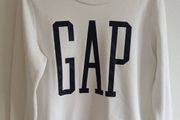 GAP Logo Crewneck Sweatshirt - White &amp; Navy - Size S