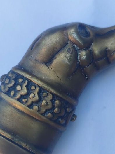Large Brass Dog Vesta case