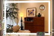 Vanity Mirror with Lights, 70 x 50cm LED Makeup Mirror, Lighted Make up Mirrors with Touch Screen Control, 3 Dimmable Modes Square White