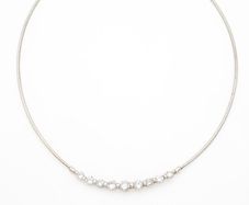 925 Sterling Silver Cubic Zirconia Choker Necklace