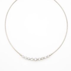 925 Sterling Silver Cubic Zirconia Choker Necklace
