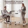 Height-Adjustable Sit-Stand Desk, Mobile Desk with Keyboard Tray, Casters and Steel Frame Image 4