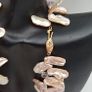 14 ct  pink Biwa stick and baroque freshwater pearl statement necklace. Image 5