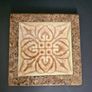 Vintage, 70s, Ceramic Tile Cork Trivet, Hot Pot Stand,  Decorative Floral Design Image 2