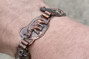 Vintage 6 panel African Animal Bronze Bracelet