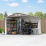 9 x 6ft Garden Metal Storage Shed, Outdoor Storage Tool House with Vents, Foundation and Lockable Double Doors, Brown Image 8