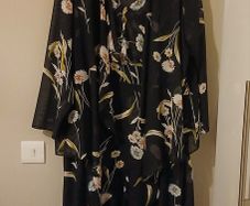 Floral dress with a waterfall jacket