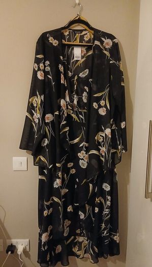 Floral dress with a waterfall jacket