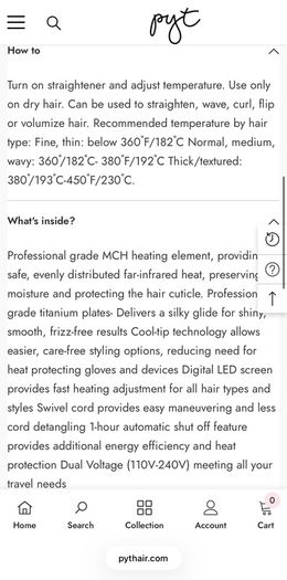 Professional Hair straightener PYT Hair