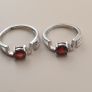 Lot Of 2 925 Silver LOVE Ring With Garnet Gemstone Image 2