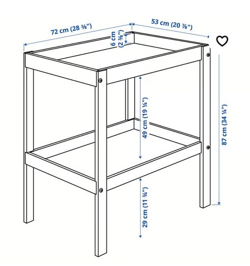 Ikea Sniglar changing table + Tommy Tippee nappy bin bundle