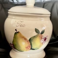 Price & Kensington Country Fruits ceramic tea canister.