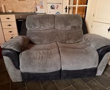 Two seater grey/black couch