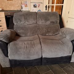 Two seater grey/black couch