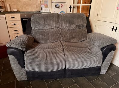 Two seater grey/black couch