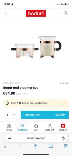 Brand new Bodum milk jug and sugar bowl