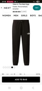 Northface black joggers youth large