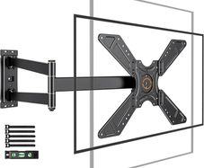 TV Wall Bracket Mount with Extra Long Articulated Arm 850mm for 32-75 Inch TVs, 180 Rotation Landscape to Portrait Full Motion Corner TV Wall Mount Bracket up to 50kg max. VESA