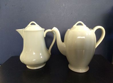 Beautiful Coffee Pot and Matching Hot-Water Pot by Grindley Petalware Utilityware in the "Almond Petal" Colourway