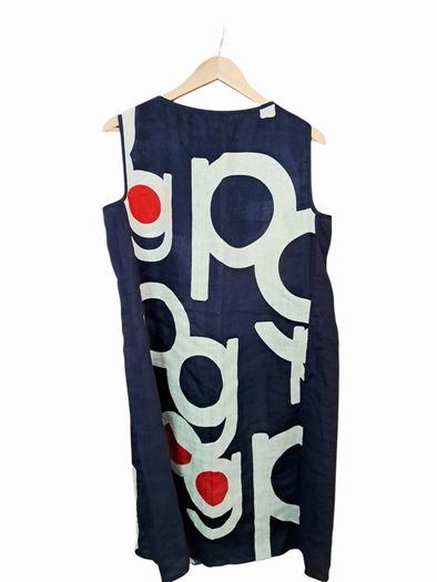 Purificacion Garcia bold graphic linen shift dress