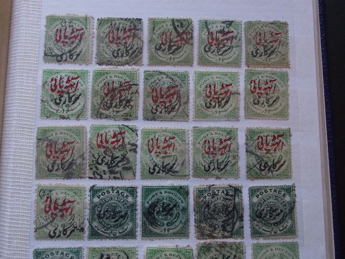 A extensive collection of Stamps from Indian States, presented in the album
