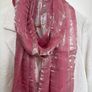 Scarf - Pink with Beaded Embellishment Image 3