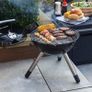 George Foreman 14inch  Compact Portable Round Charcoal BBQ, Adjustable Air Vent, Lightweight & Integrated Handle with Chrome Grill Image 6