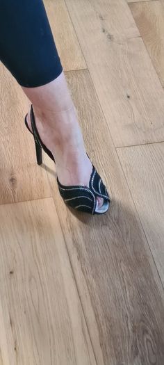 Karen Millen Diamante Peep Toe Stilettos size 6/39