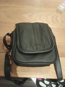 Little black leather cross-body bag