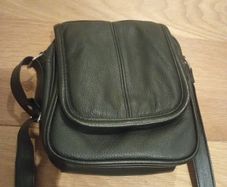 Little black leather cross-body bag