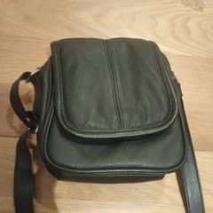 Little black leather cross-body bag