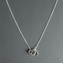 Sterling silver double heart necklace with real diamond accent Image 3