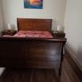 Dark Mahogany Wooden Sleigh King size Bed Image 2