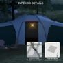 6-9 Man Tent with Bedrooms and Living Room, Accessories Included Image 6