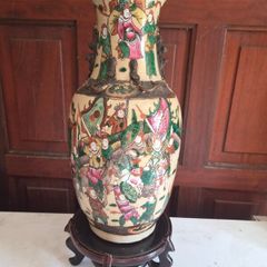 Large Antique Chinese Famille Rose Vase 44cm Hand Painted Oriental Floor Vase